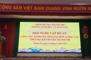 TRƯỜNG TIỂU HỌC PHẠM TU THAM GIA LỚP TẬP HUẤN ĐÁNH GIÁ, XẾP LOẠI ĐƠN VỊ HỌC TẬP TRÊN ĐỊA BÀN HUYỆN THANH TRÌ