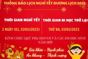 LỊCH NGHỈ TẾT DƯƠNG LỊCH 2023