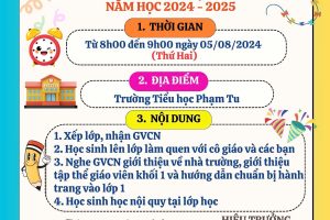 CHƯƠNG TRÌNH ĐÓN HỌC SINH LỚP 1 NĂM HỌC 2024-2025