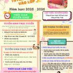 THÔNG BÁO TUYỂN SINH LỚP 1 NĂM HỌC 2025-2026